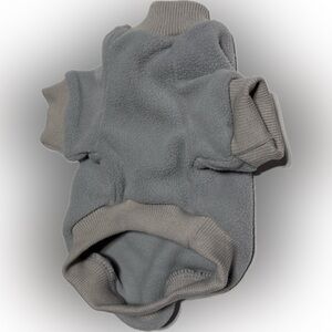 One Set of 2 Gray Fleece Dog Sweaters XS & Small
